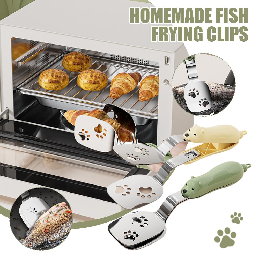 Home Cooking Utensils - 1/2pcs Bear Fish Tongs Flipper Stainless