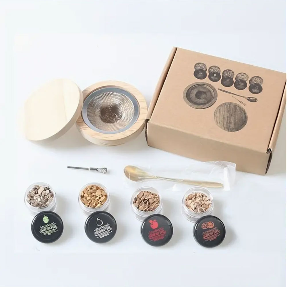 Cocktail Smoker Set Bar Wooden - đánh giá và giá Smoker Box Wood Chip