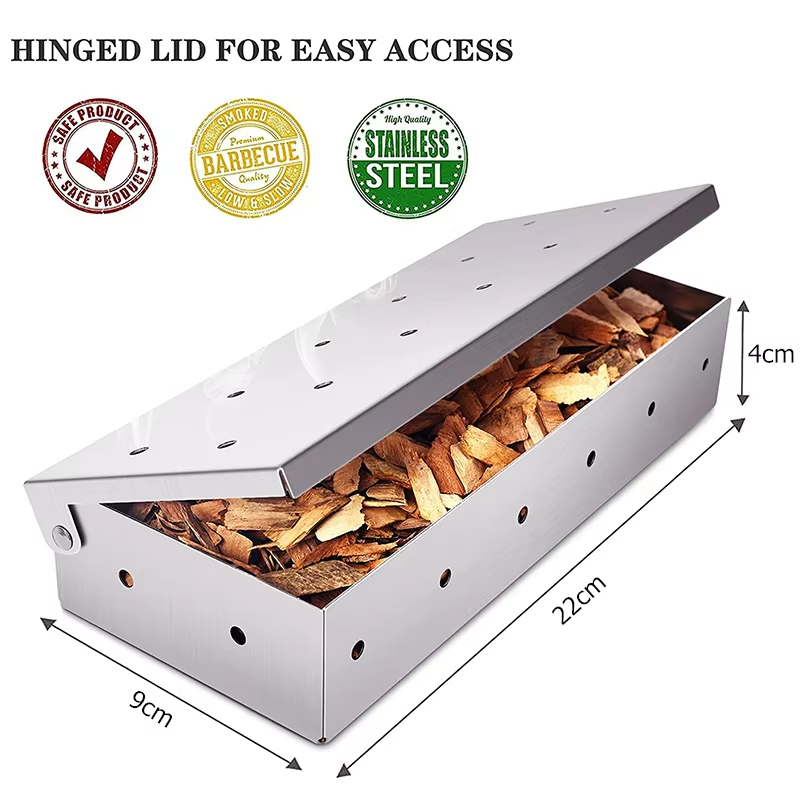 BBQ Smoker Box Stainless Steel - đánh giá và giá Smoker Box Wood Chip