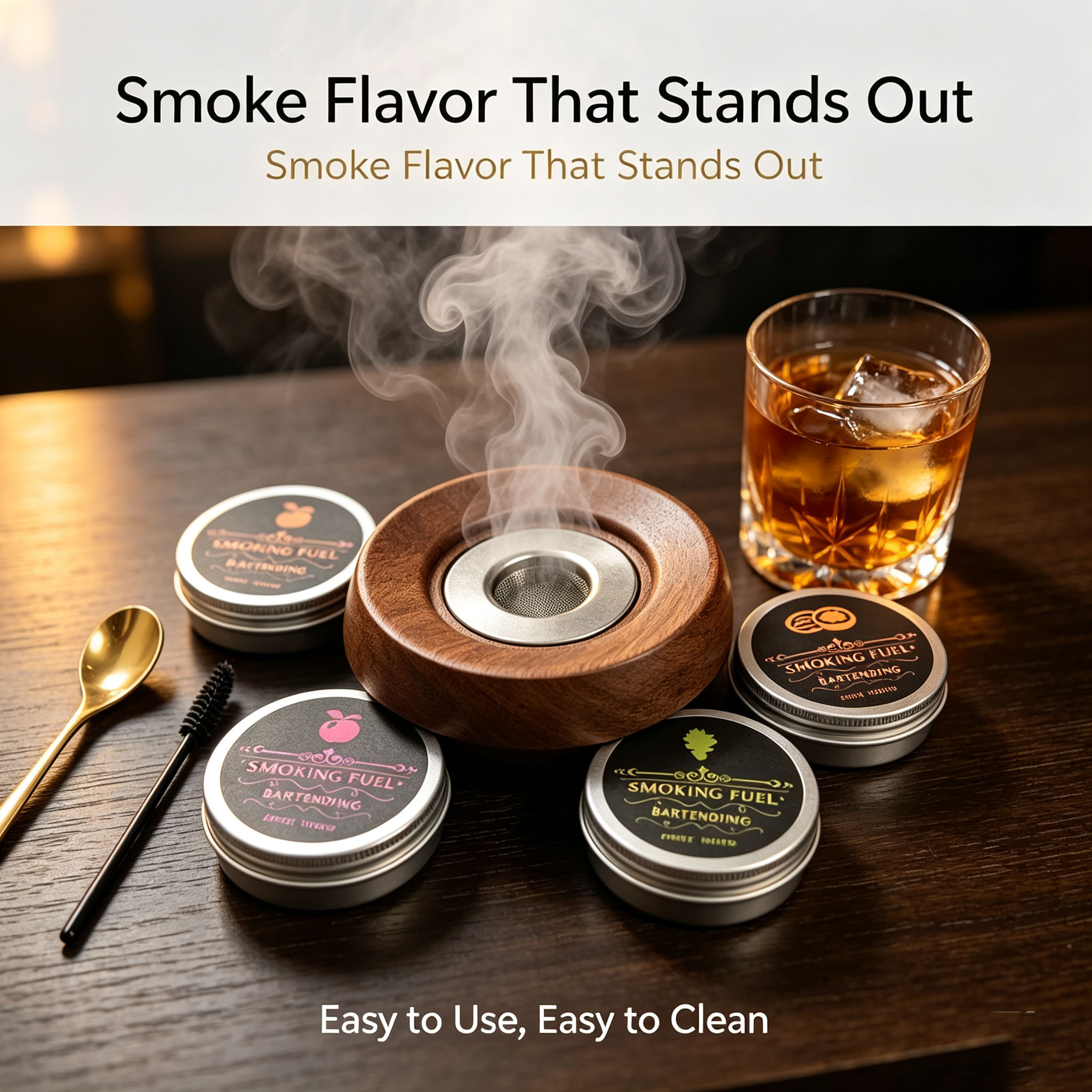Cocktail Smoker Set Wooden Smo - đánh giá và giá Smoker Box Wood Chip