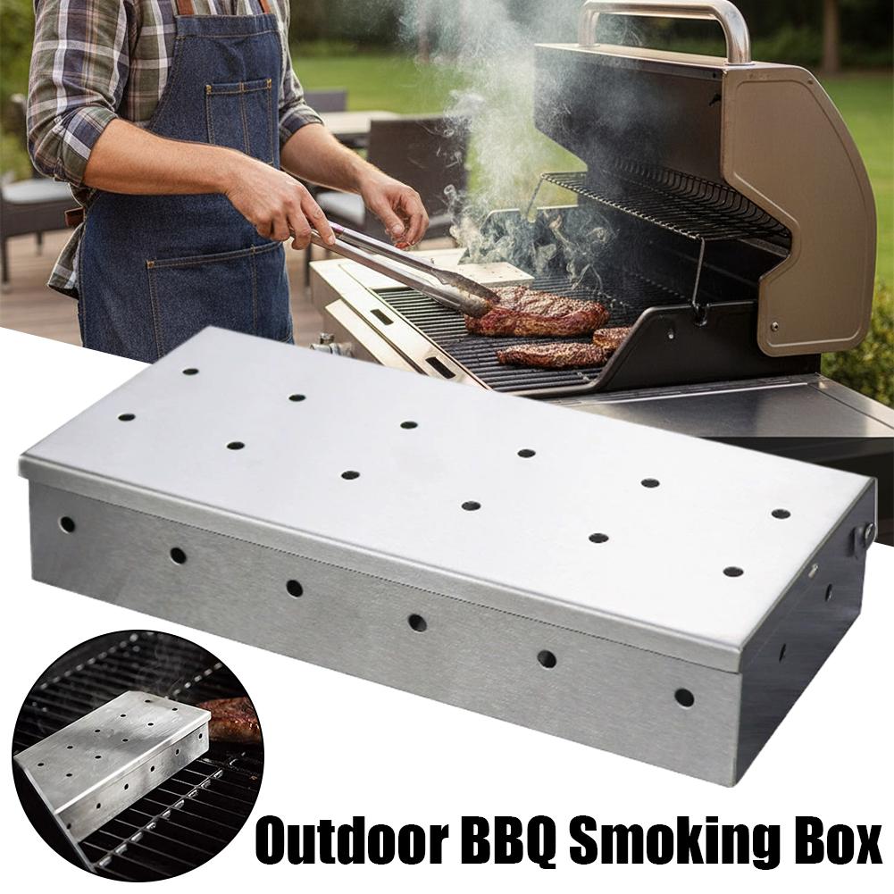 Stainless Steel BBQ Smoker Box - đánh giá và giá Smoker Box Wood Chip