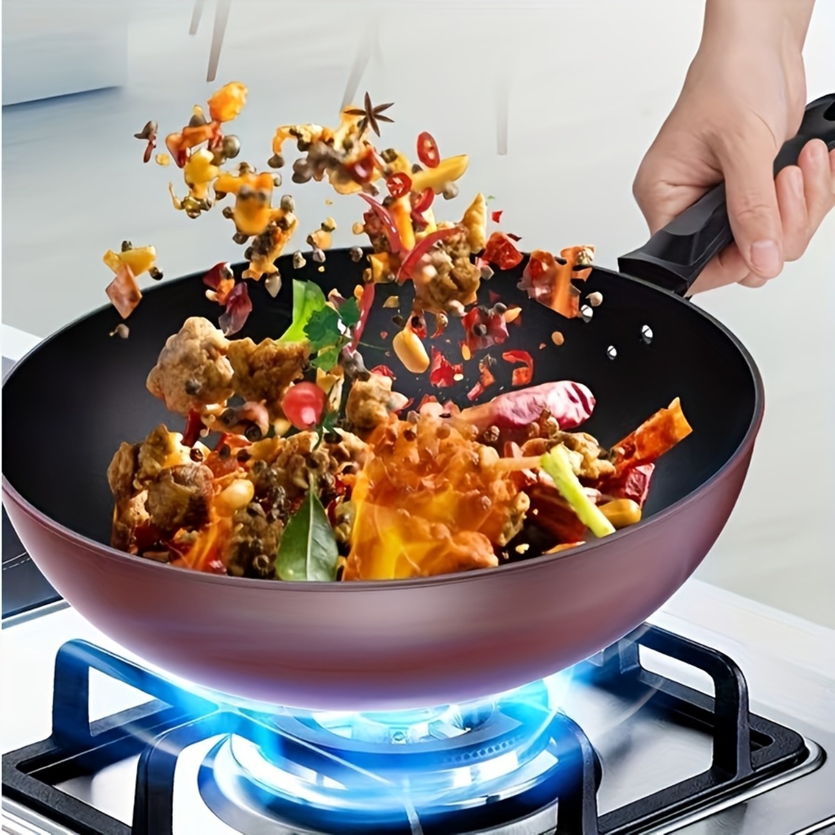 Nonstick Stir Fry Pan Flat Bot - đánh giá và giá Home Cooking Steak