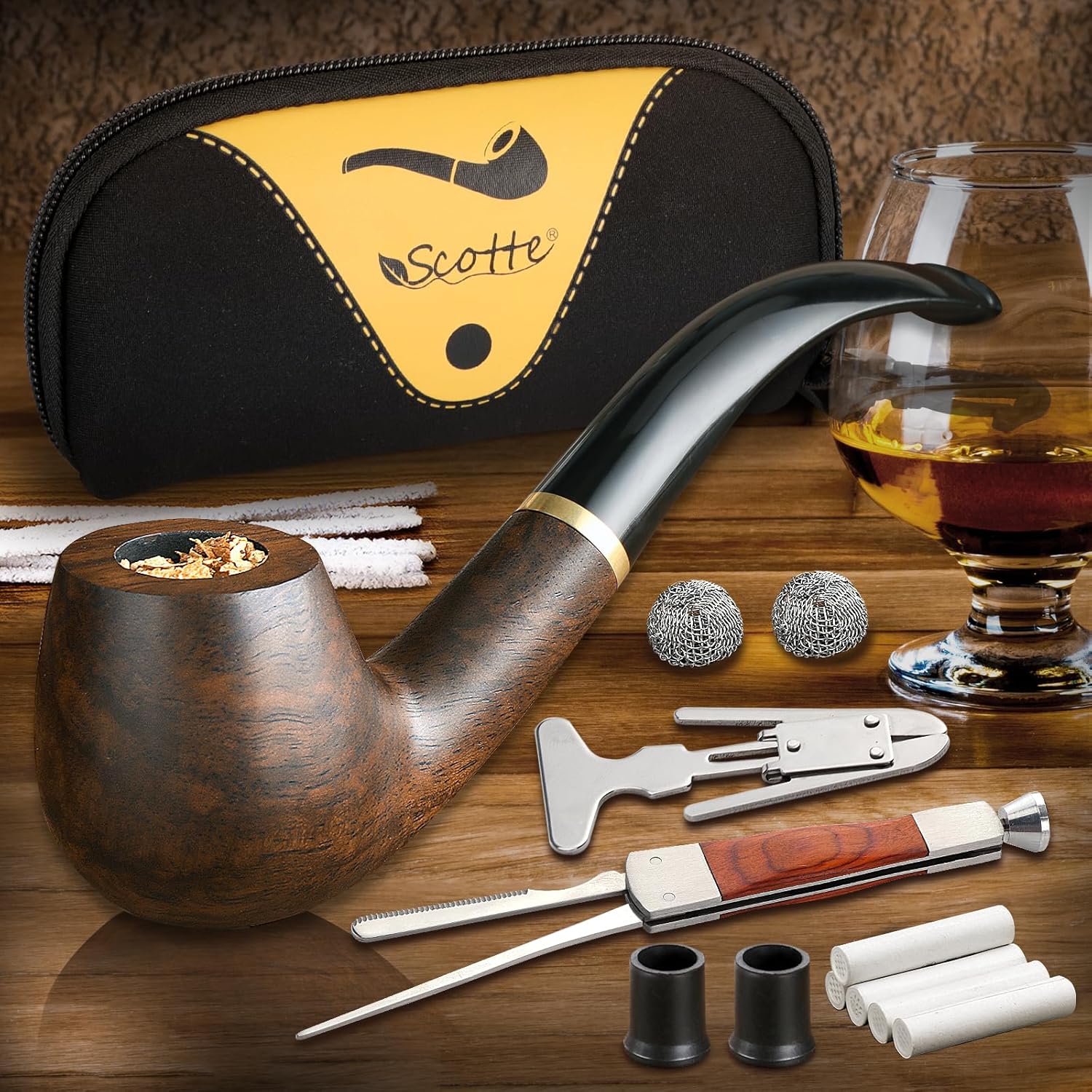Tobacco Pipe Handmade Ebony Wo - đánh giá và giá Smoker Box Wood Chip