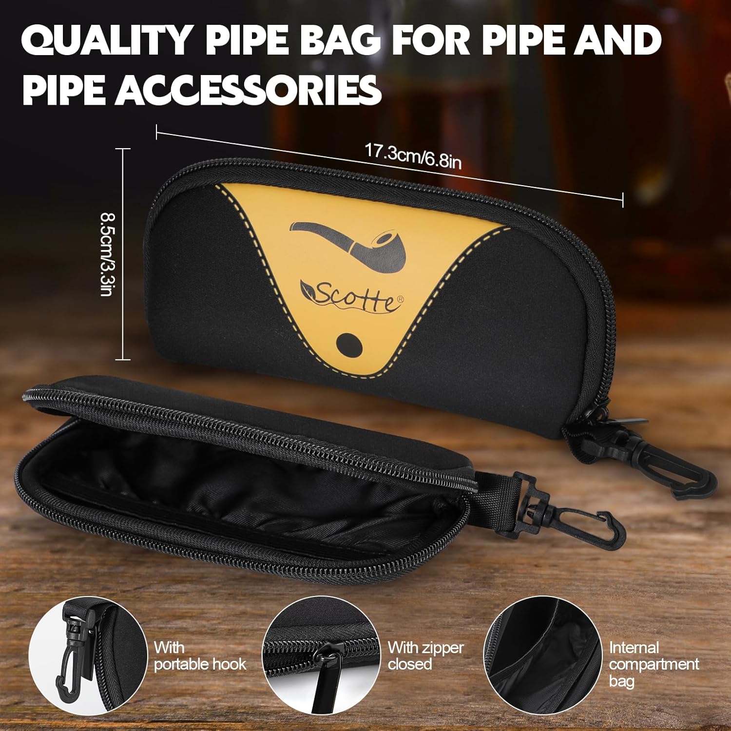 Tobacco Pipe Handmade Ebony Wo - đánh giá và giá Smoker Box Wood Chip