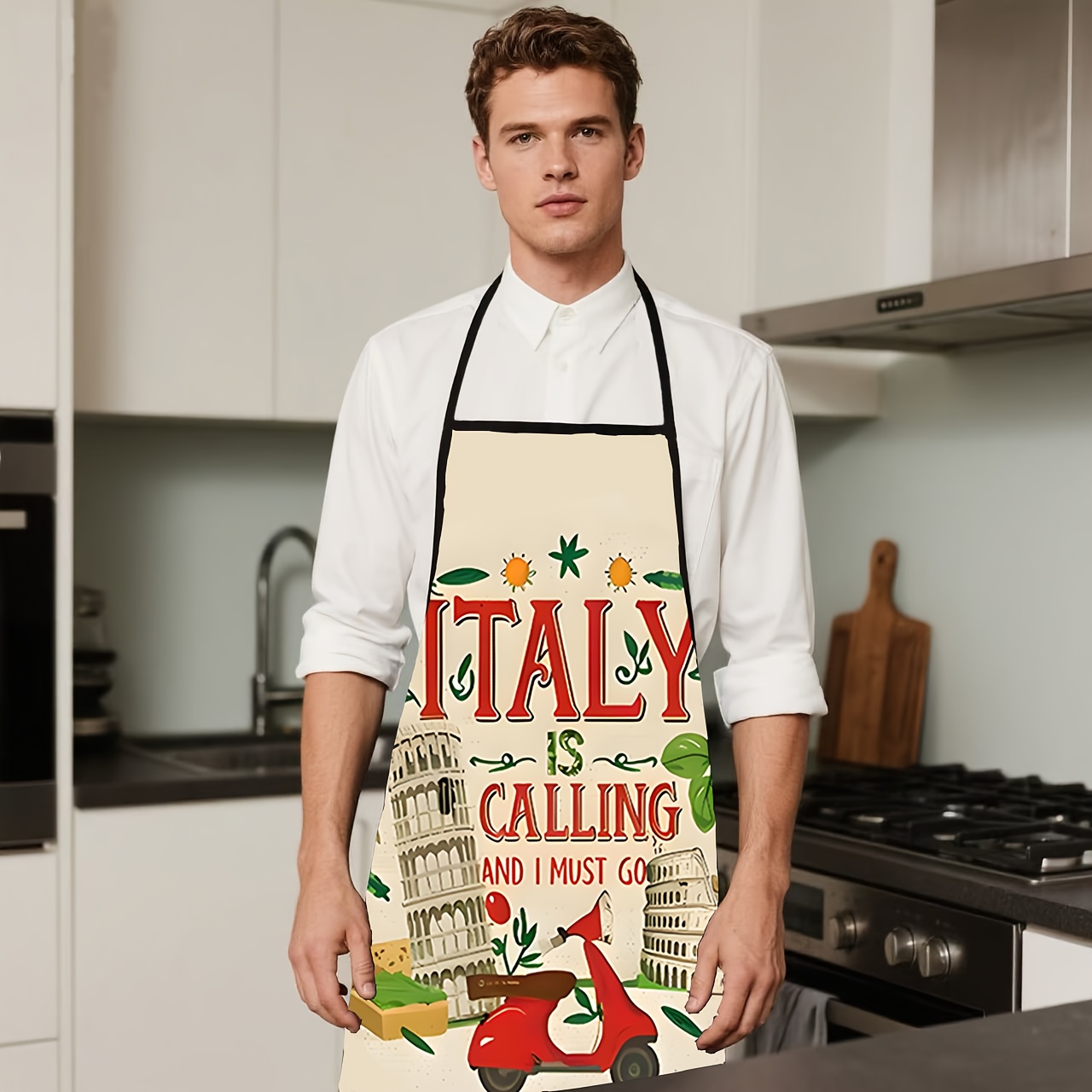 1 Piece Italian-Themed Apron,  - đánh giá và giá Home Cooking In Italian